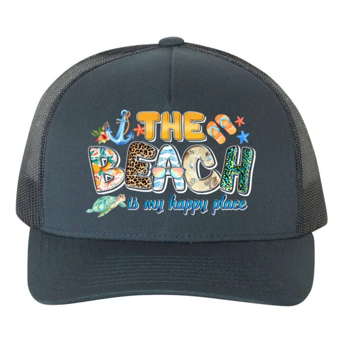 The Beach Is My Happy Place Vacation Summer Gift Yupoong Adult 5-Panel Trucker Hat