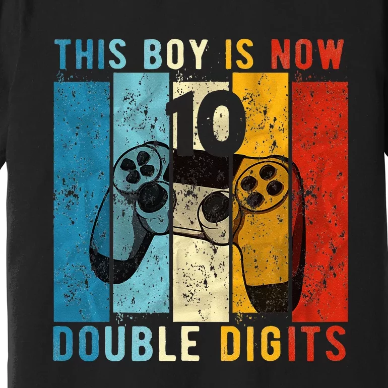 This Boy Is Now Double Digits 10th Birthday Boy 10 Year Old Premium T-Shirt