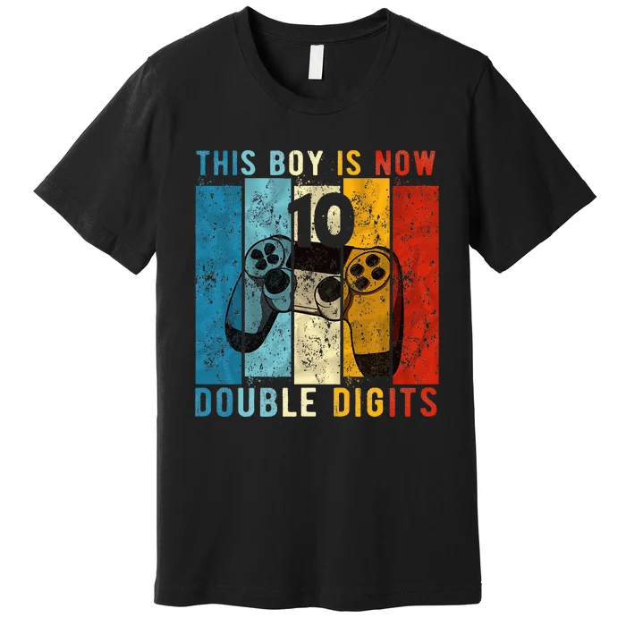 This Boy Is Now Double Digits 10th Birthday Boy 10 Year Old Premium T-Shirt