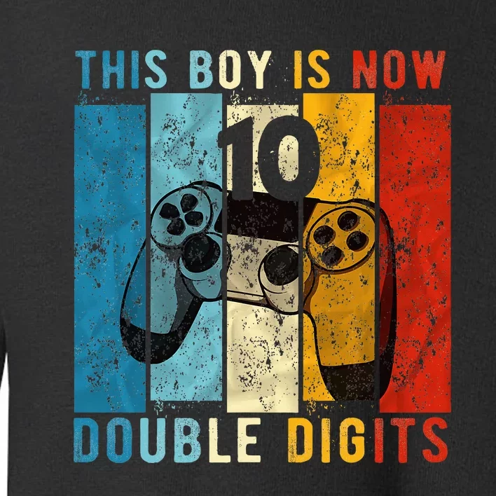 This Boy Is Now Double Digits 10th Birthday Boy 10 Year Old Toddler Sweatshirt