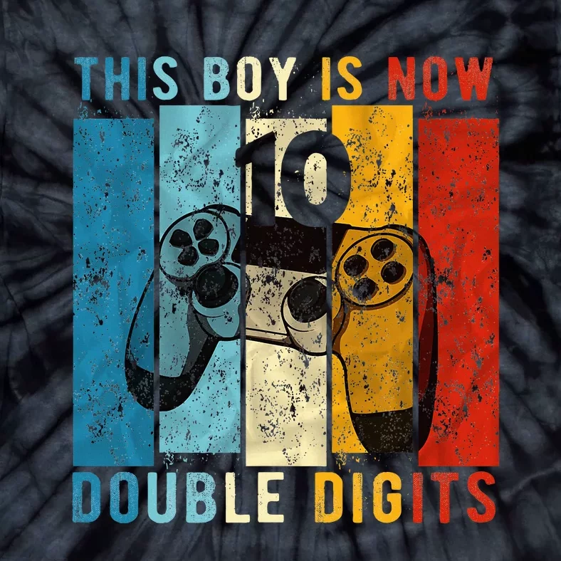 This Boy Is Now Double Digits 10th Birthday Boy 10 Year Old Tie-Dye T-Shirt