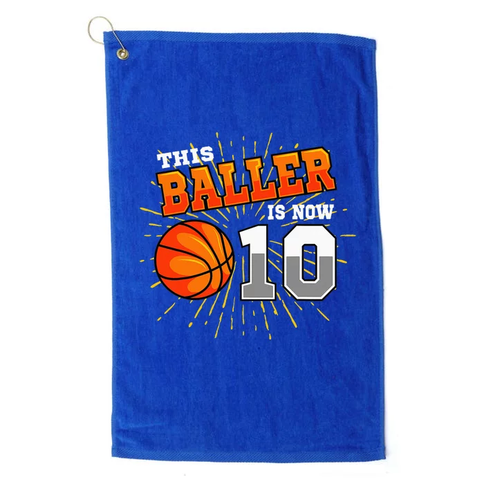 This Baller Is Now 10 Basketball 10th Birthday Party Platinum Collection Golf Towel