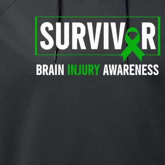 Traumatic Brain Injury Awareness Brain Injury Survivor Performance Fleece Hoodie