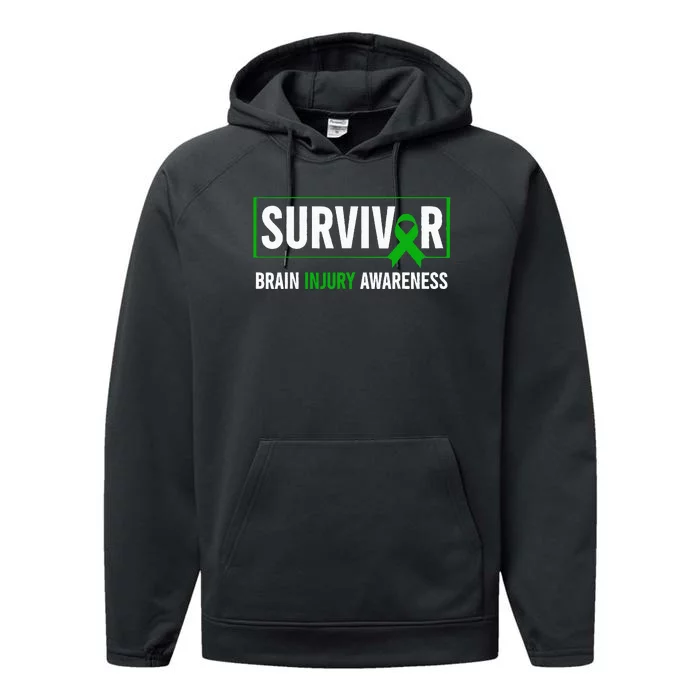 Traumatic Brain Injury Awareness Brain Injury Survivor Performance Fleece Hoodie