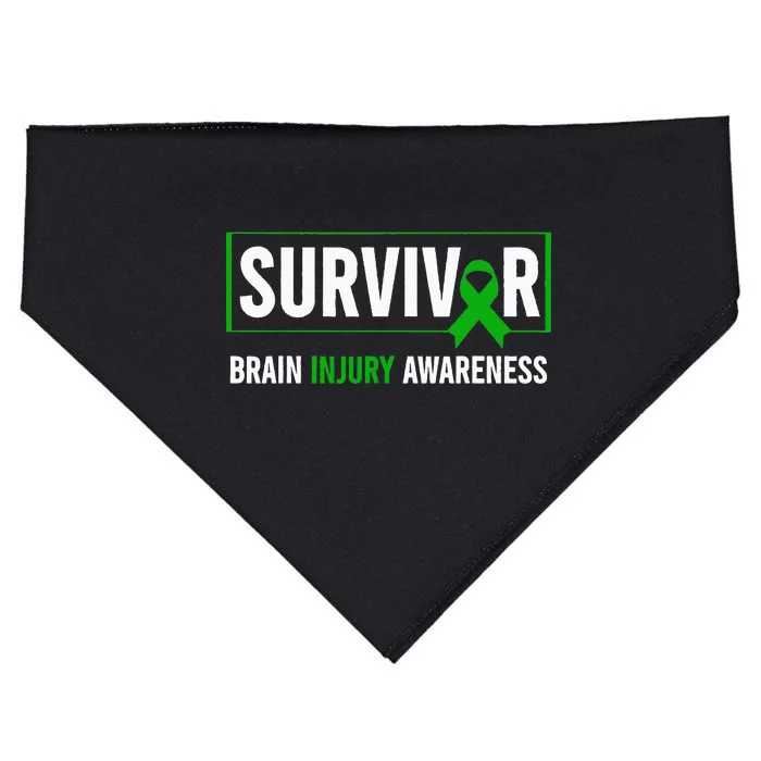 Traumatic Brain Injury Awareness Brain Injury Survivor USA-Made Doggie Bandana