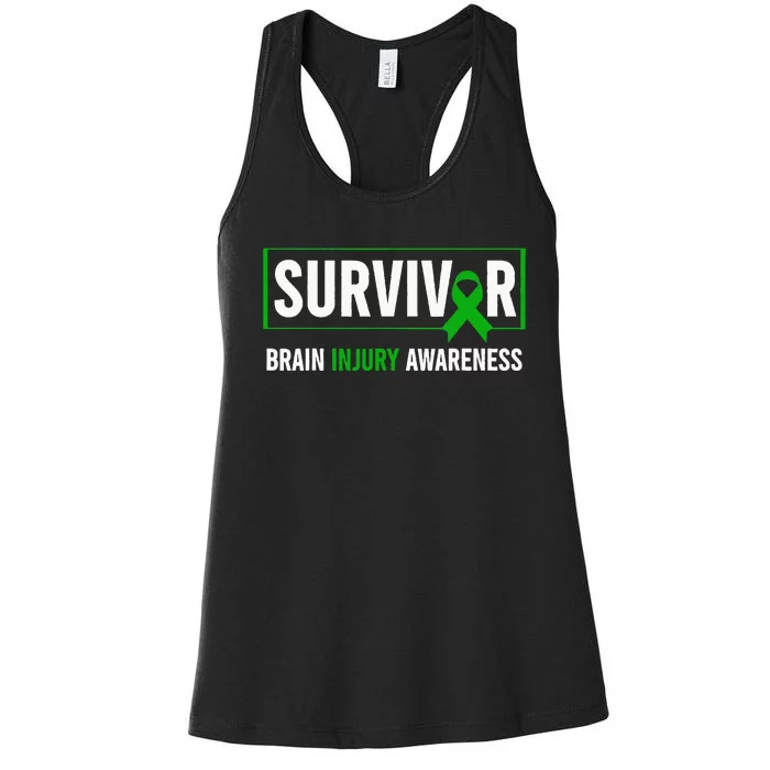 Traumatic Brain Injury Awareness Brain Injury Survivor Women's Racerback Tank