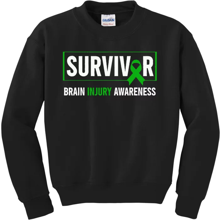 Traumatic Brain Injury Awareness Brain Injury Survivor Kids Sweatshirt