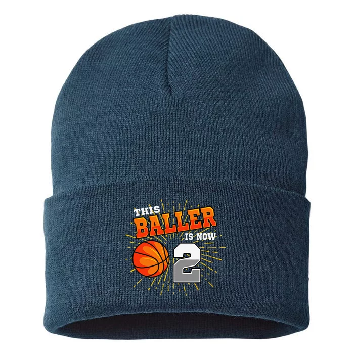 This Baller Is Now 2 Basketball 2nd Birthday Party Sustainable Knit Beanie