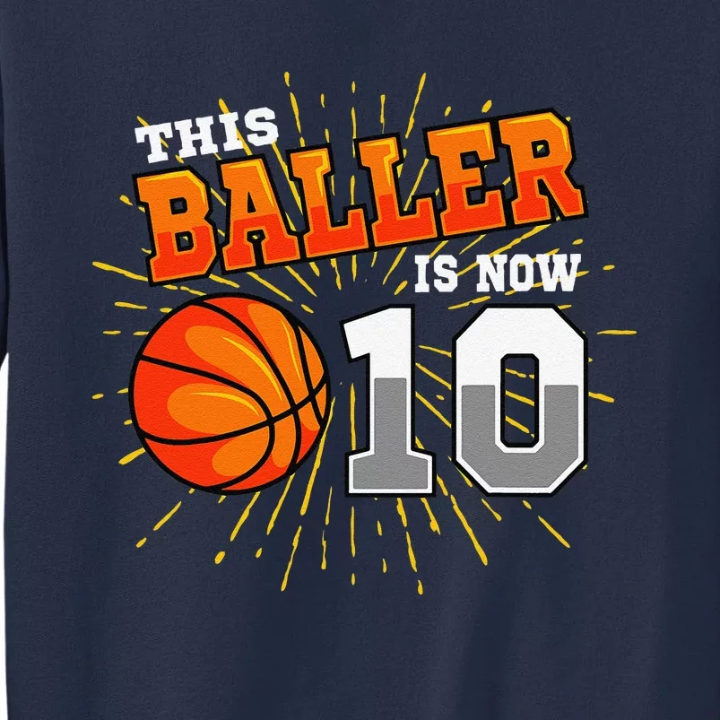 This Baller Is Now 10 Basketball 10th Birthday Party Sweatshirt