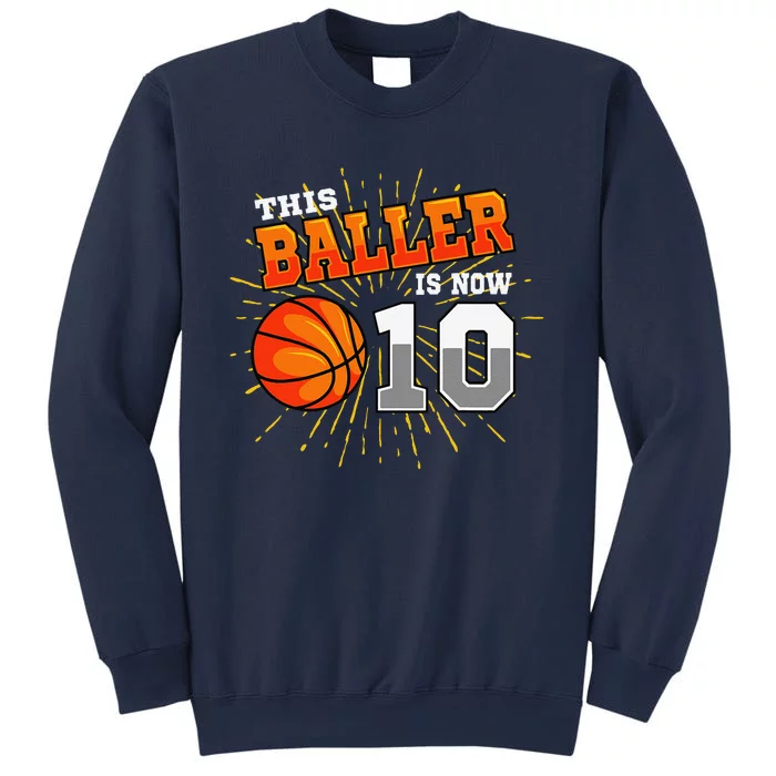 This Baller Is Now 10 Basketball 10th Birthday Party Sweatshirt