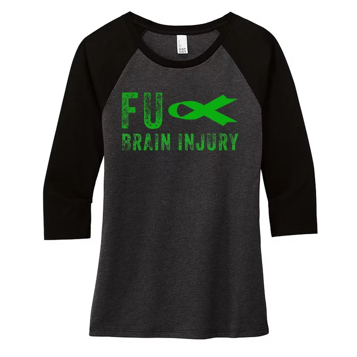 Traumatic Brain Injury Awareness Fu Traumatic Brain Injury Women's Tri-Blend 3/4-Sleeve Raglan Shirt