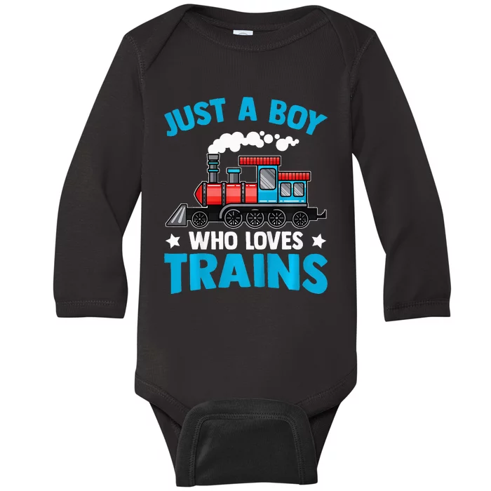 Train Birthday Just a who loves Trains Baby Long Sleeve Bodysuit