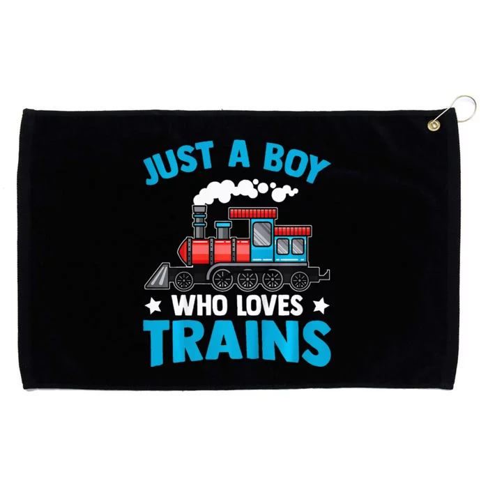 Train Birthday Just a who loves Trains Grommeted Golf Towel