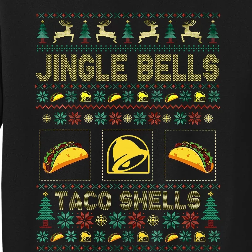 Taco Bell Jingle Bells Taco Shells Ugly Holiday Christmas Sweater Tall Sweatshirt