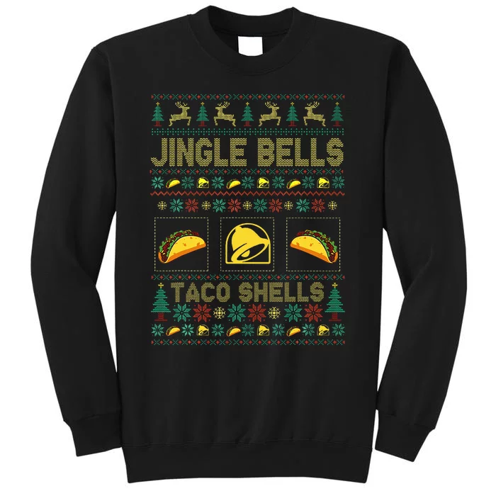 Taco Bell Jingle Bells Taco Shells Ugly Holiday Christmas Sweater Tall Sweatshirt