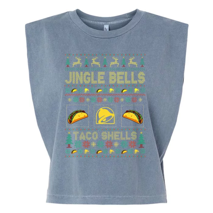 Taco Bell Jingle Bells Taco Shells Ugly Holiday Christmas Sweater Garment-Dyed Women's Muscle Tee