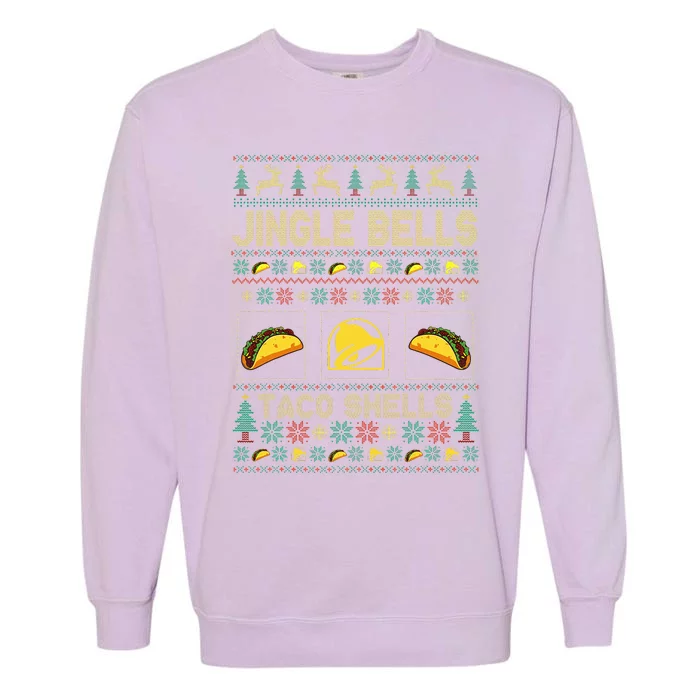 Taco Bell Jingle Bells Taco Shells Ugly Holiday Christmas Sweater Garment-Dyed Sweatshirt