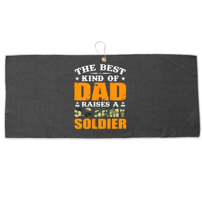 The Best Kind Of Dad Raised A U.S Army Soldier Large Microfiber Waffle Golf Towel