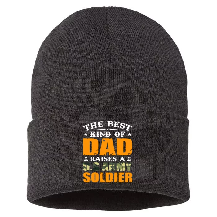 The Best Kind Of Dad Raised A U.S Army Soldier Sustainable Knit Beanie