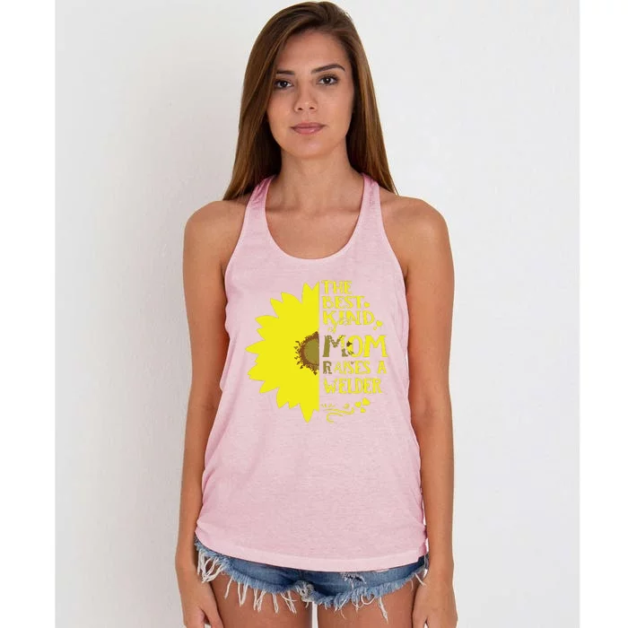 The Best Kind Of Mom Raises A WELDER Mother's Day Women's Knotted Racerback Tank