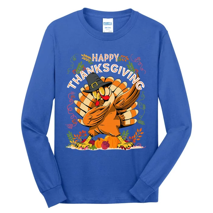 Thankful Blessed Kind Of A Mess Fall Leaves Thanksgiving Tall Long Sleeve T-Shirt