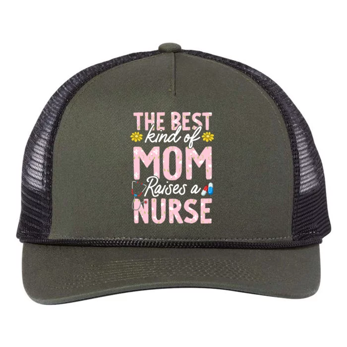 The Best Kind Of Mom Raises A Nurse Mother's Day Flower Retro Rope Trucker Hat Cap