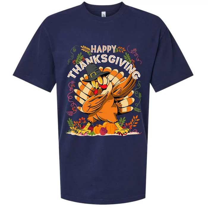 Thankful Blessed Kind Of A Mess Fall Leaves Thanksgiving Sueded Cloud Jersey T-Shirt