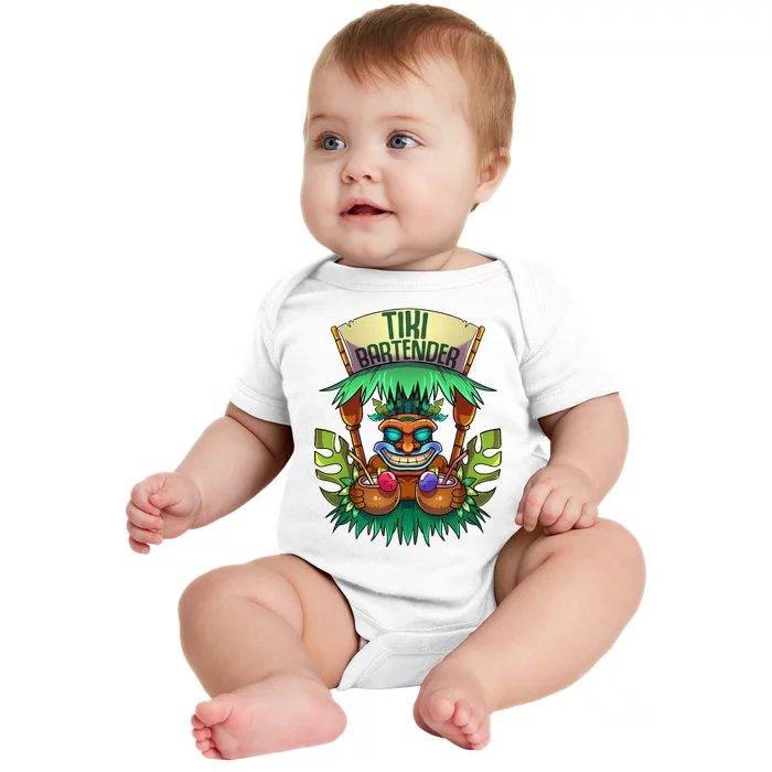 Tiki Bartender Kahuna Tropical Drinks Cocktails Luao Party Baby Bodysuit