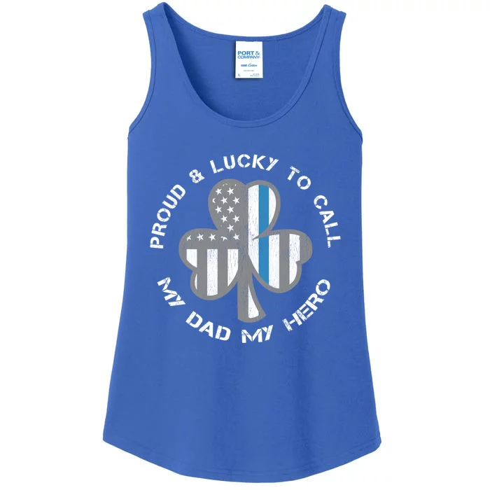 Thin Blue Line Us Flag Gift Proud Police St Patricks Day Gift Ladies Essential Tank