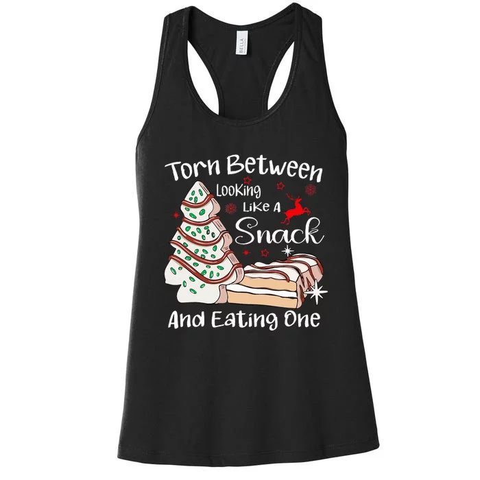 Torn Between Looking Like A Snack and Eating One Christmas Women's Racerback Tank