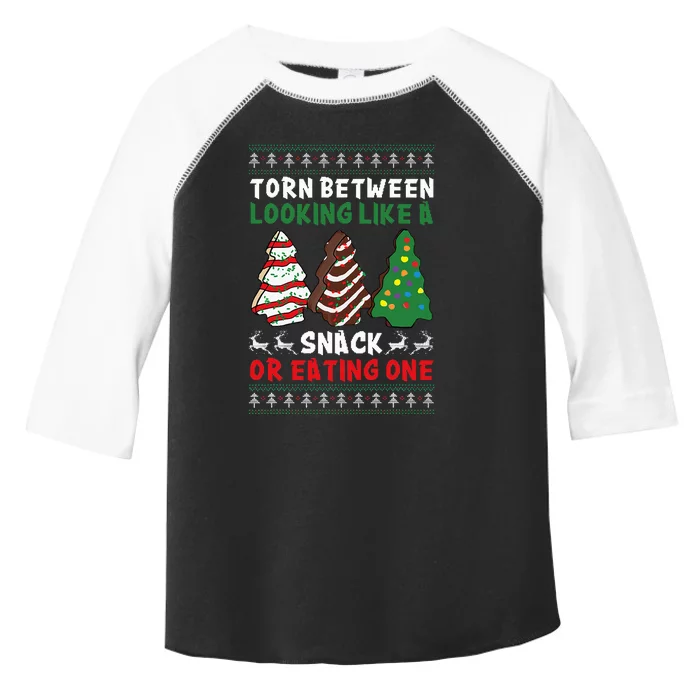 Torn Between Looking Like A Snack Or Eating One Christmas Toddler Fine Jersey T-Shirt