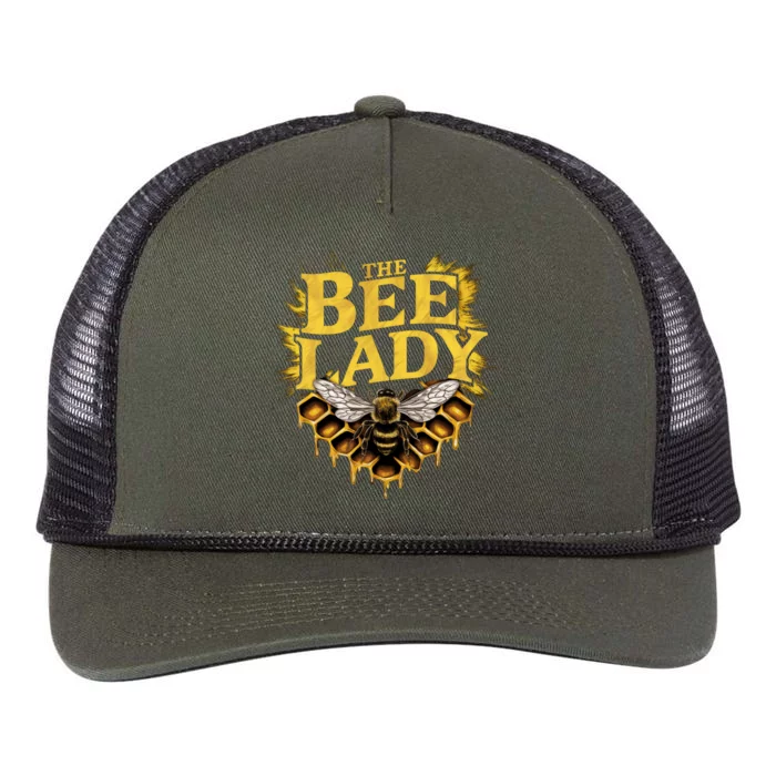 The Bee Lady Beekeeper Apiculture Bee Lovers Bee Keeper Honeybees Beekeeping Retro Rope Trucker Hat Cap