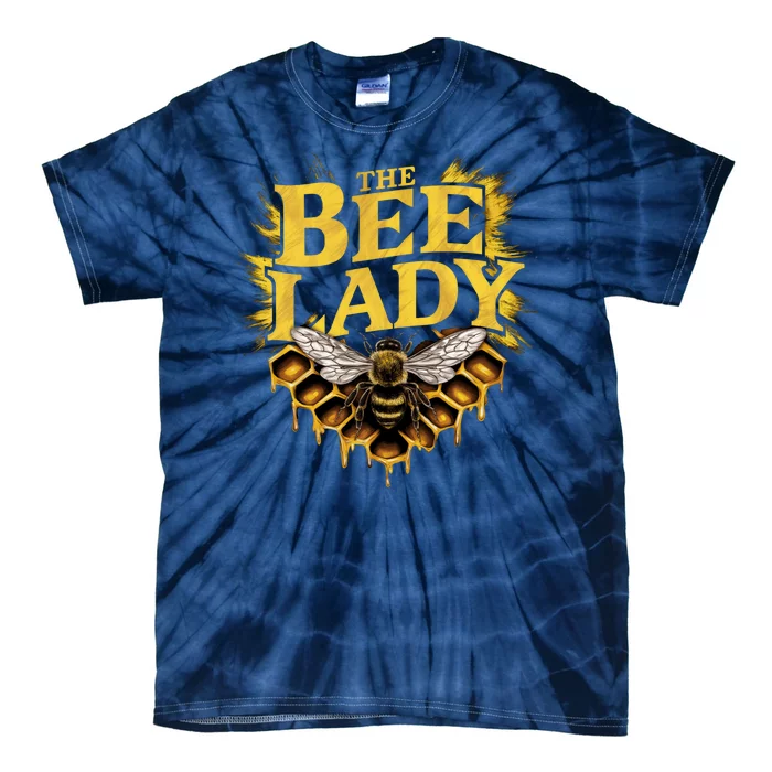 The Bee Lady Beekeeper Apiculture Bee Lovers Bee Keeper Honeybees Beekeeping Tie-Dye T-Shirt