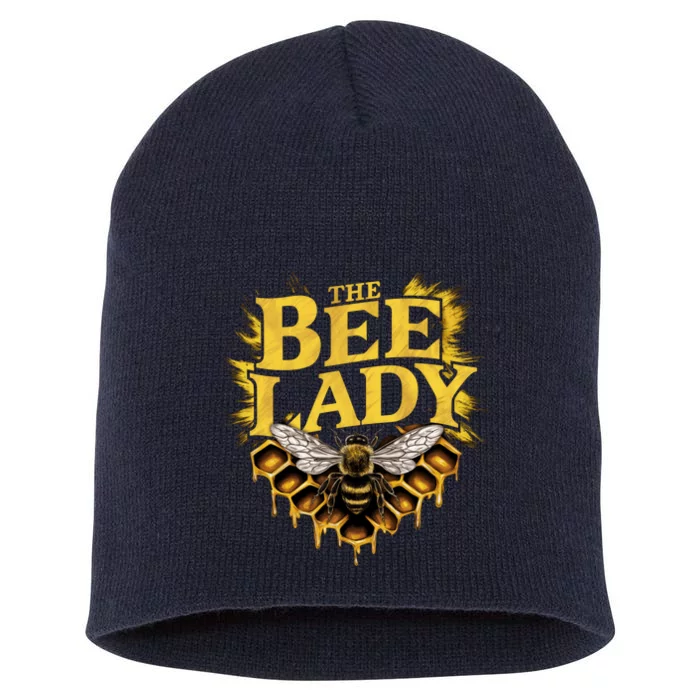 The Bee Lady Beekeeper Apiculture Bee Lovers Bee Keeper Honeybees Beekeeping Short Acrylic Beanie