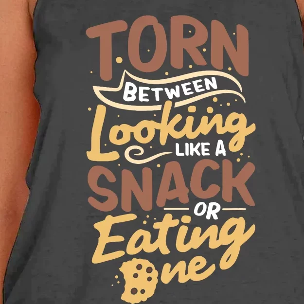 Torn Between Looking Like A Snack Or Eating One Women's Knotted Racerback Tank