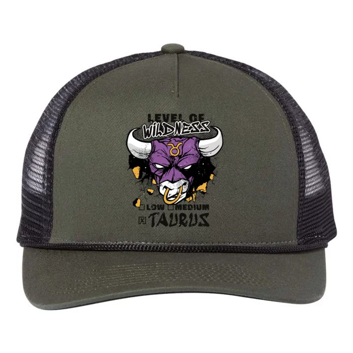 Taurus Bull Level Of Wildness Retro Rope Trucker Hat Cap