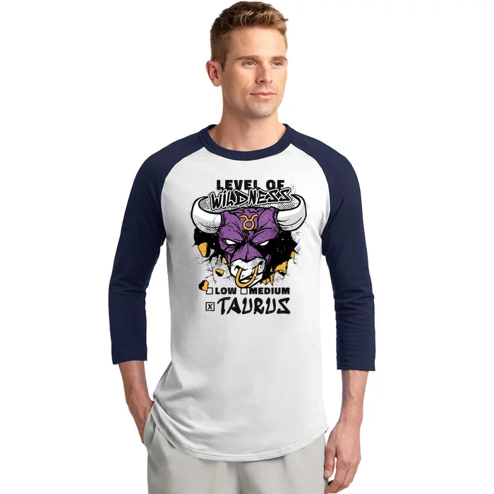 Taurus Bull Level Of Wildness Baseball Sleeve Shirt