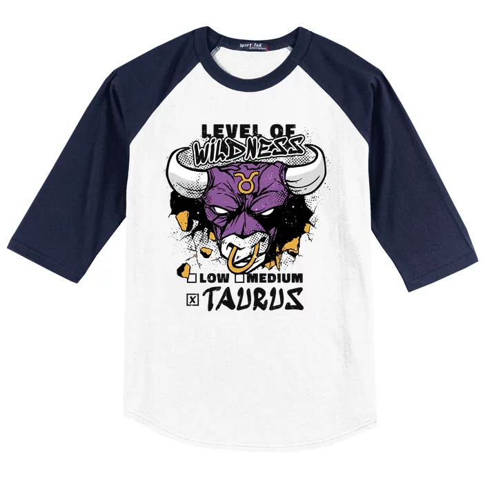 Taurus Bull Level Of Wildness Baseball Sleeve Shirt