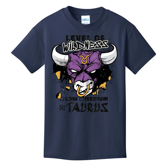 Taurus Bull Level Of Wildness Kids T-Shirt