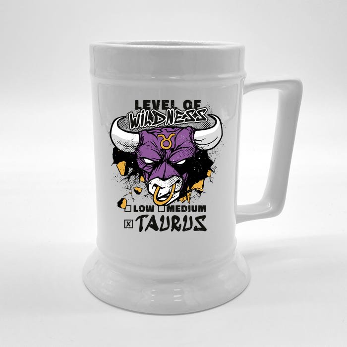 Taurus Bull Level Of Wildness Front & Back Beer Stein