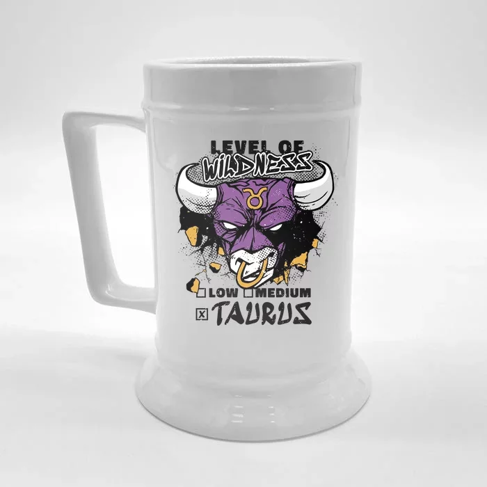 Taurus Bull Level Of Wildness Front & Back Beer Stein