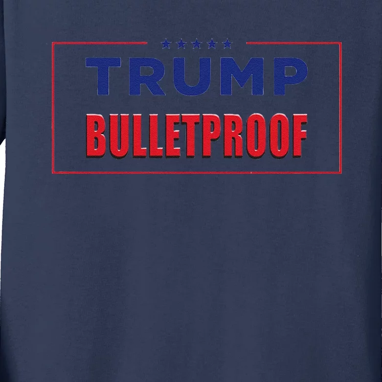 Trump Bulletproof Love And Support America Kids Long Sleeve Shirt