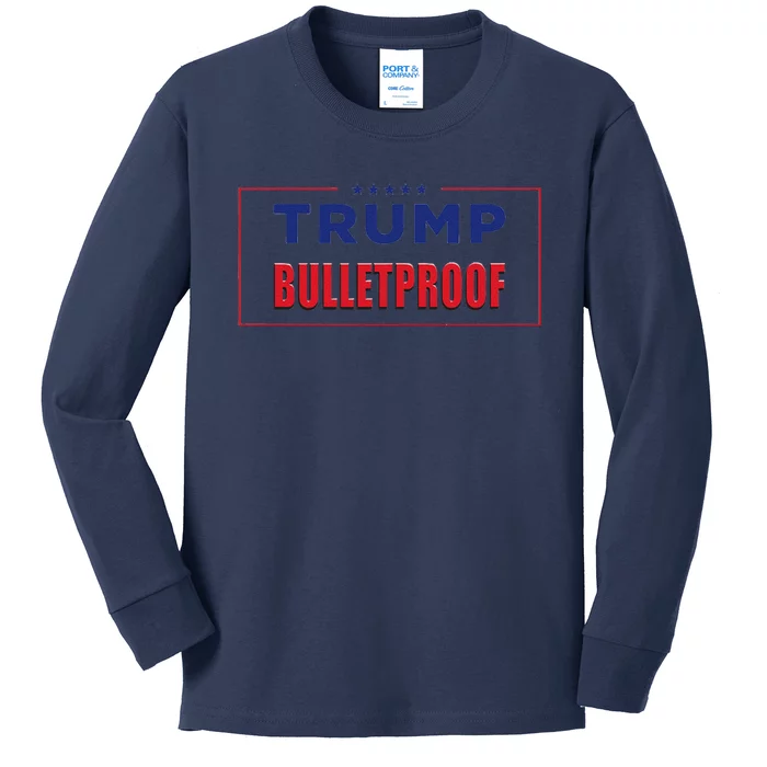 Trump Bulletproof Love And Support America Kids Long Sleeve Shirt