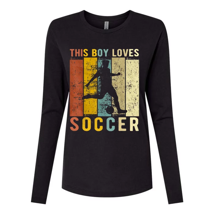 This Boy Loves Soccer Boy Soccer Womens Cotton Relaxed Long Sleeve T-Shirt