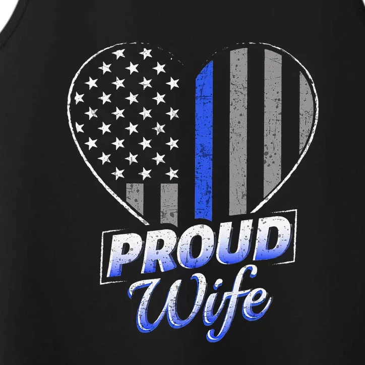 Thin Blue Line Flag Thin Blue Line Women Police Wife Performance Tank