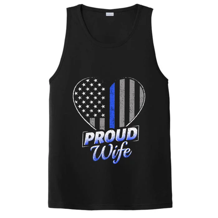 Thin Blue Line Flag Thin Blue Line Women Police Wife Performance Tank