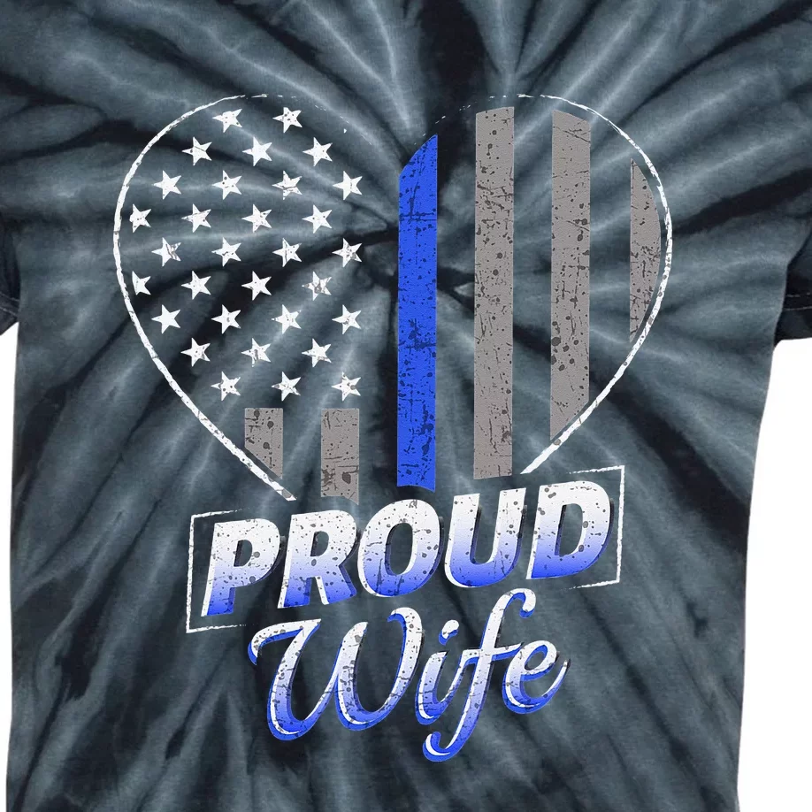 Thin Blue Line Flag Thin Blue Line Women Police Wife Kids Tie-Dye T-Shirt