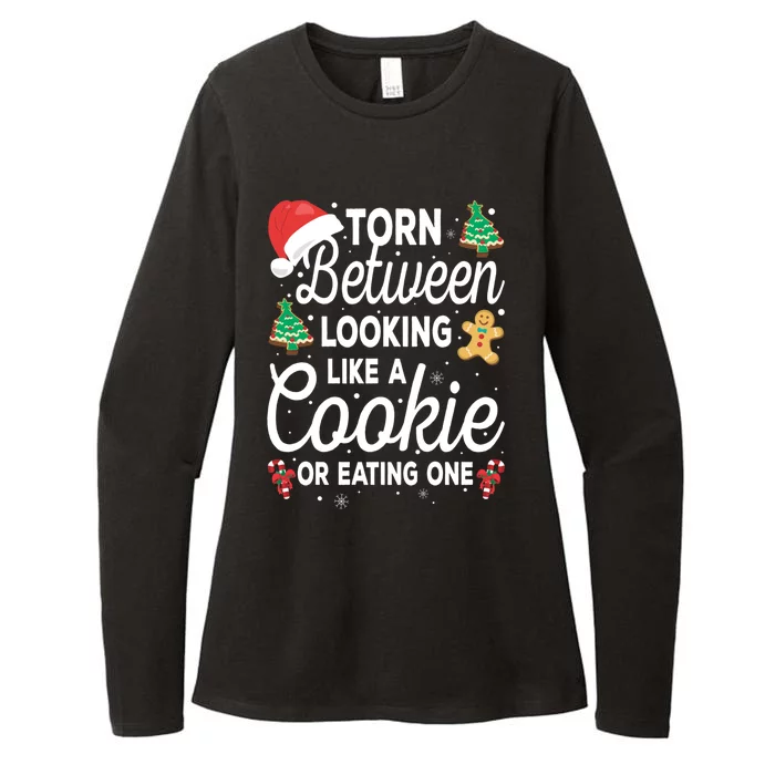 Torn Between Looking Like A Cookie And Eating One Xmas Santa Cute Gift Womens CVC Long Sleeve Shirt