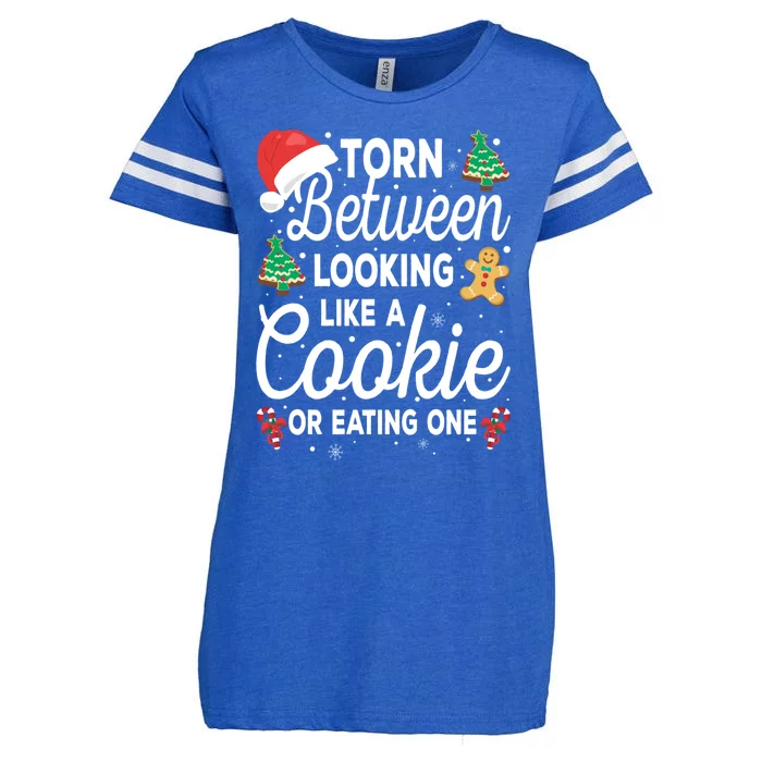 Torn Between Looking Like A Cookie And Eating One Xmas Santa Cute Gift Enza Ladies Jersey Football T-Shirt