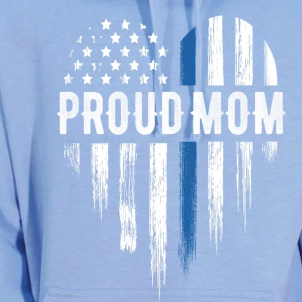 Thin Blue Line Heart Proud Mom Police Gift Unisex Surf Hoodie